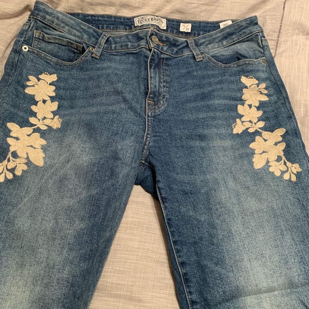 Driftwood embroidered jeans